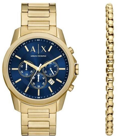 ARMANI EXCHANGE Banks Mens Gift Set - AX7151, Gold case with Stainless Steel Bracelet