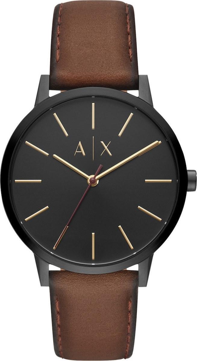 ARMANI EXCHANGE Mens - AX2706, Black case with Brown Leather Strap