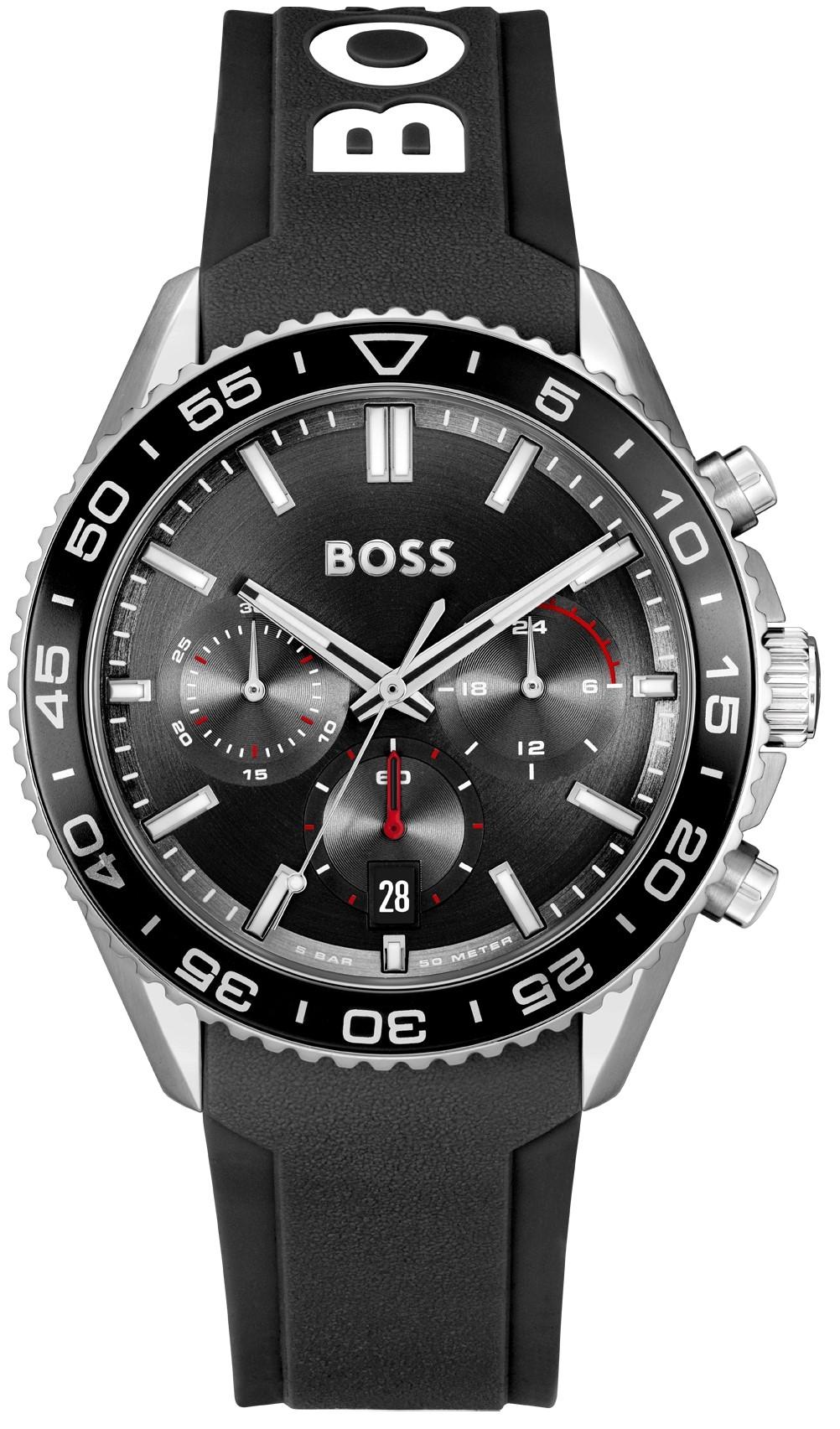 Boss BOSS Admiral Chronograph - 1514141, Grey case with Black Rubber Strap