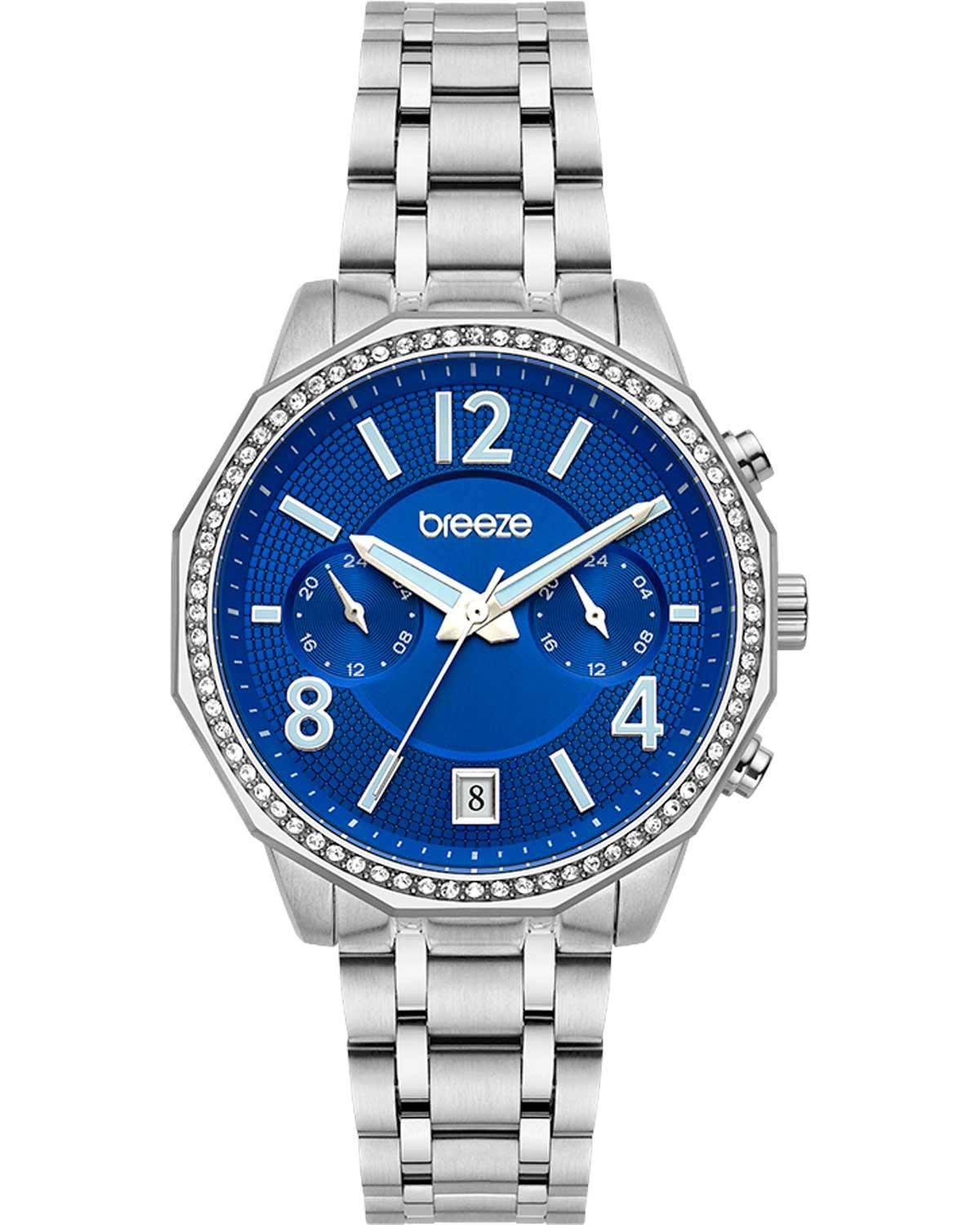  BREEZE Crystal Dual Time - 612451.3, Silver case with Stainless Steel Bracelet 2025