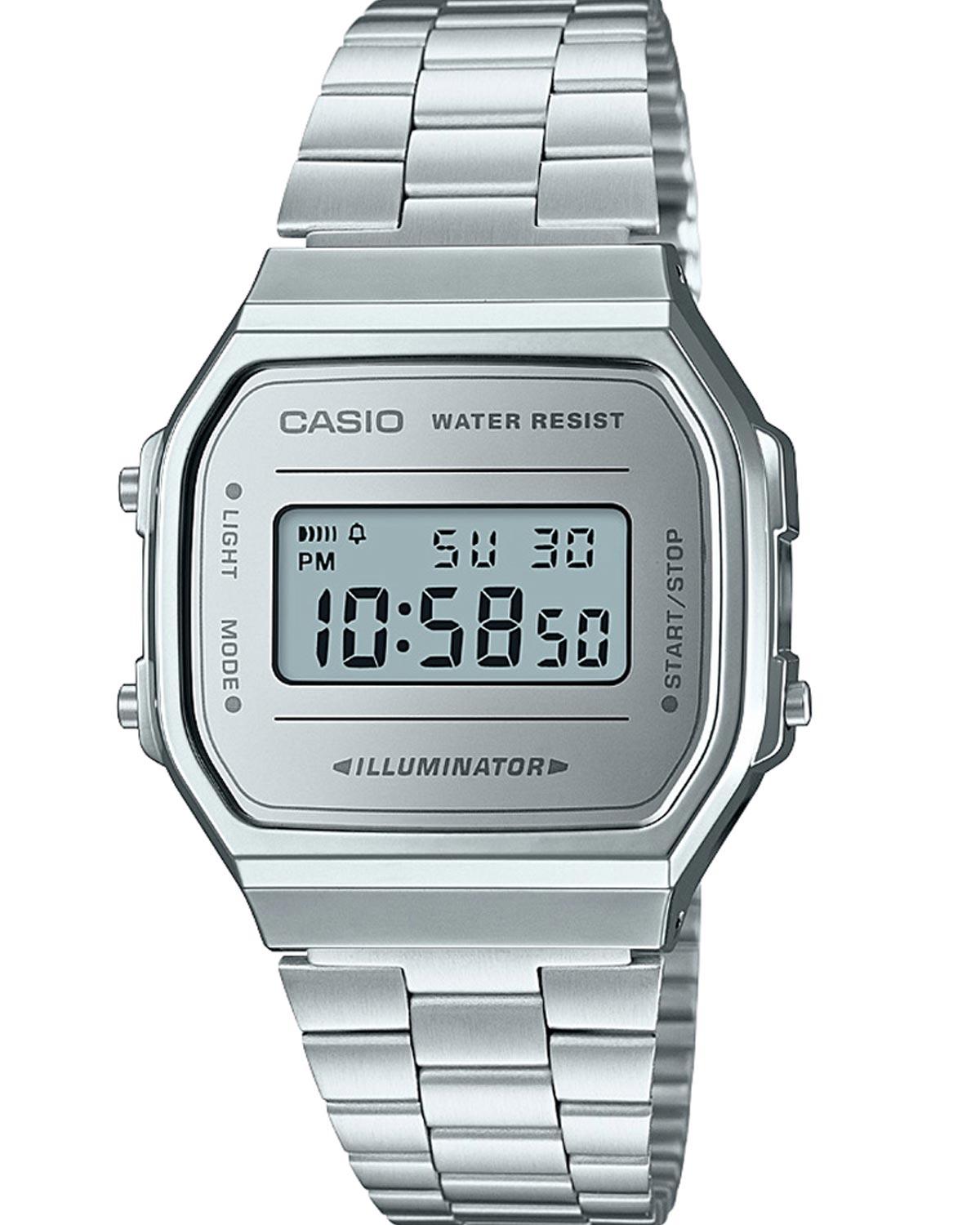 Casio CASIO Vintage Collection - A-168WEM-7EF, Silver case with Stainless Steel Bracelet