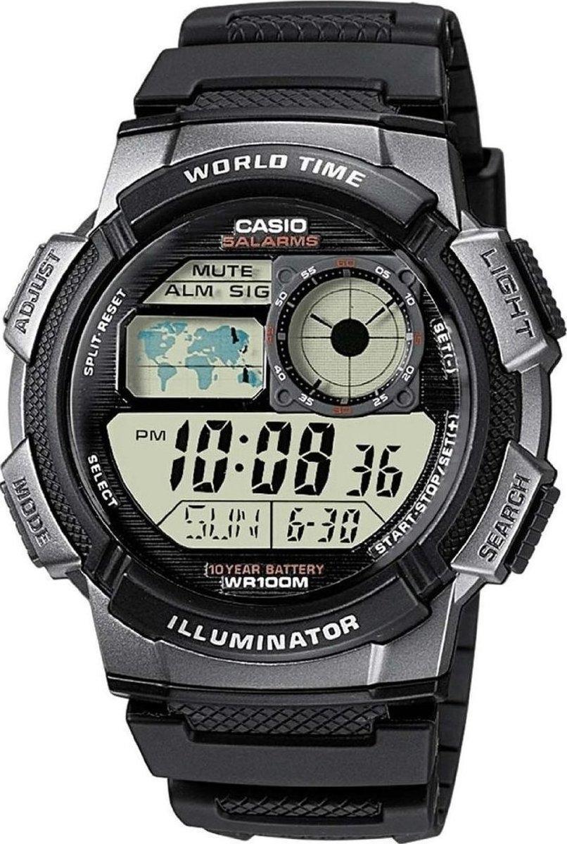CASIO Collection Digital - AE-1000W-1BVEF, Black case with Black Rubber Strap