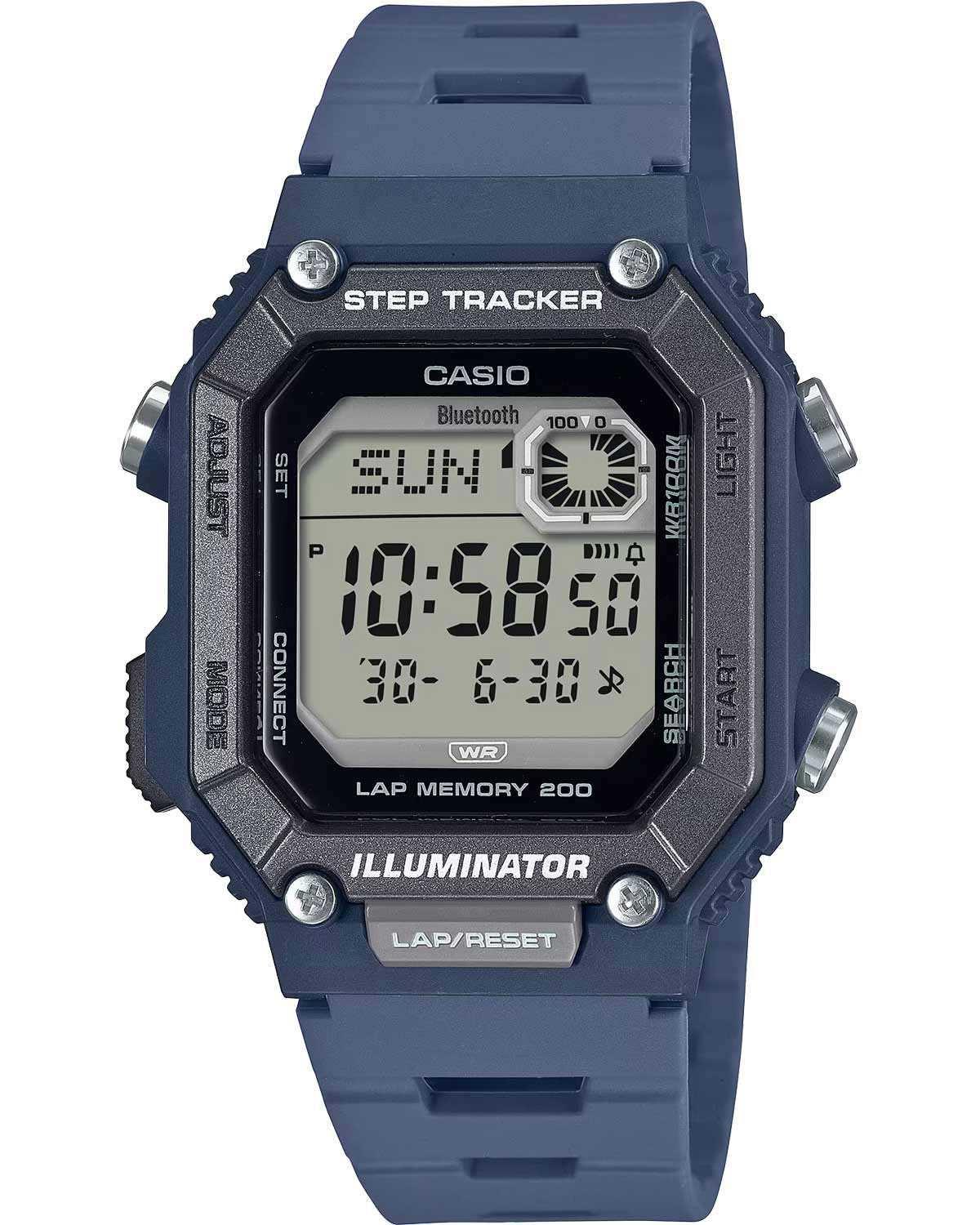 Casio CASIO Collection Dual Time Bluetooth Chronograph - WS-B1000-2AVEF Blue case with Blue Rubber Strap