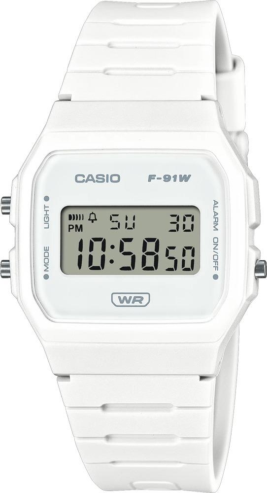Casio CASIO Collection - F-91WB-7AEF, White case with White Rubber Strap
