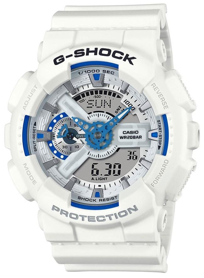 Casio CASIO G-Shock Chronograph- GA-110HDS-7AER White case, with White Rubber Strap