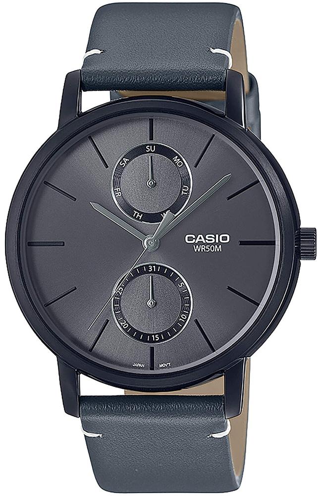 CASIO Collection - MTP-B310BL-1AVEF, Black case with Black Leather Strap