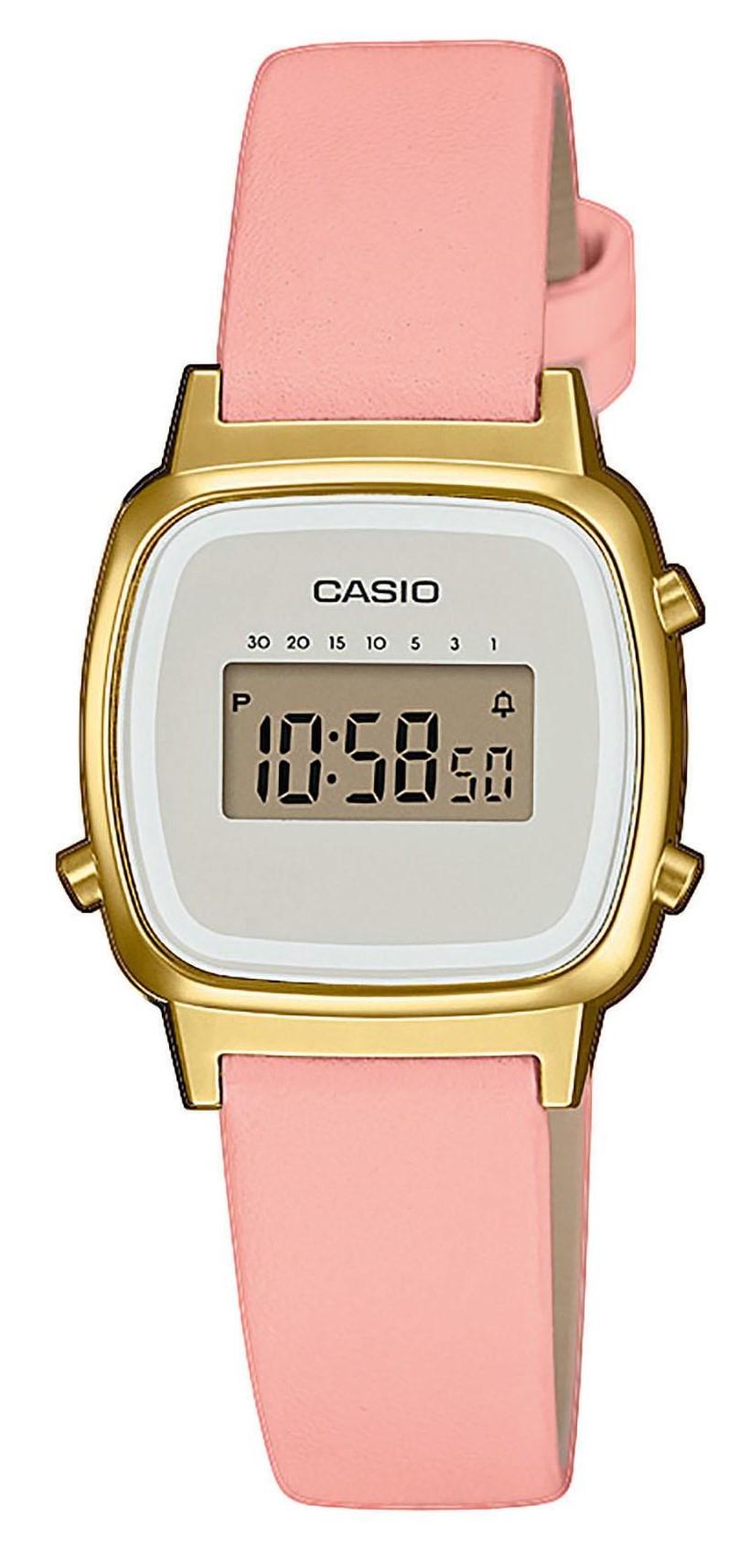 CASIO Collection Vintage - LA-670WEFL-4A2EF, Gold case with Pink Leather Strap