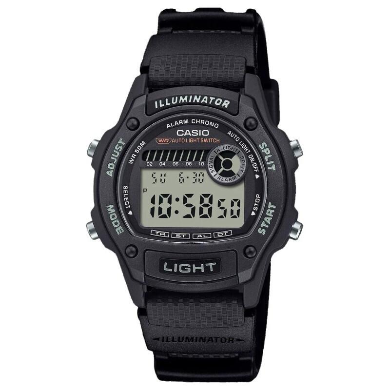Casio CASIO Collection - W-220H-1AVEF Black case with Black Rubber Strap