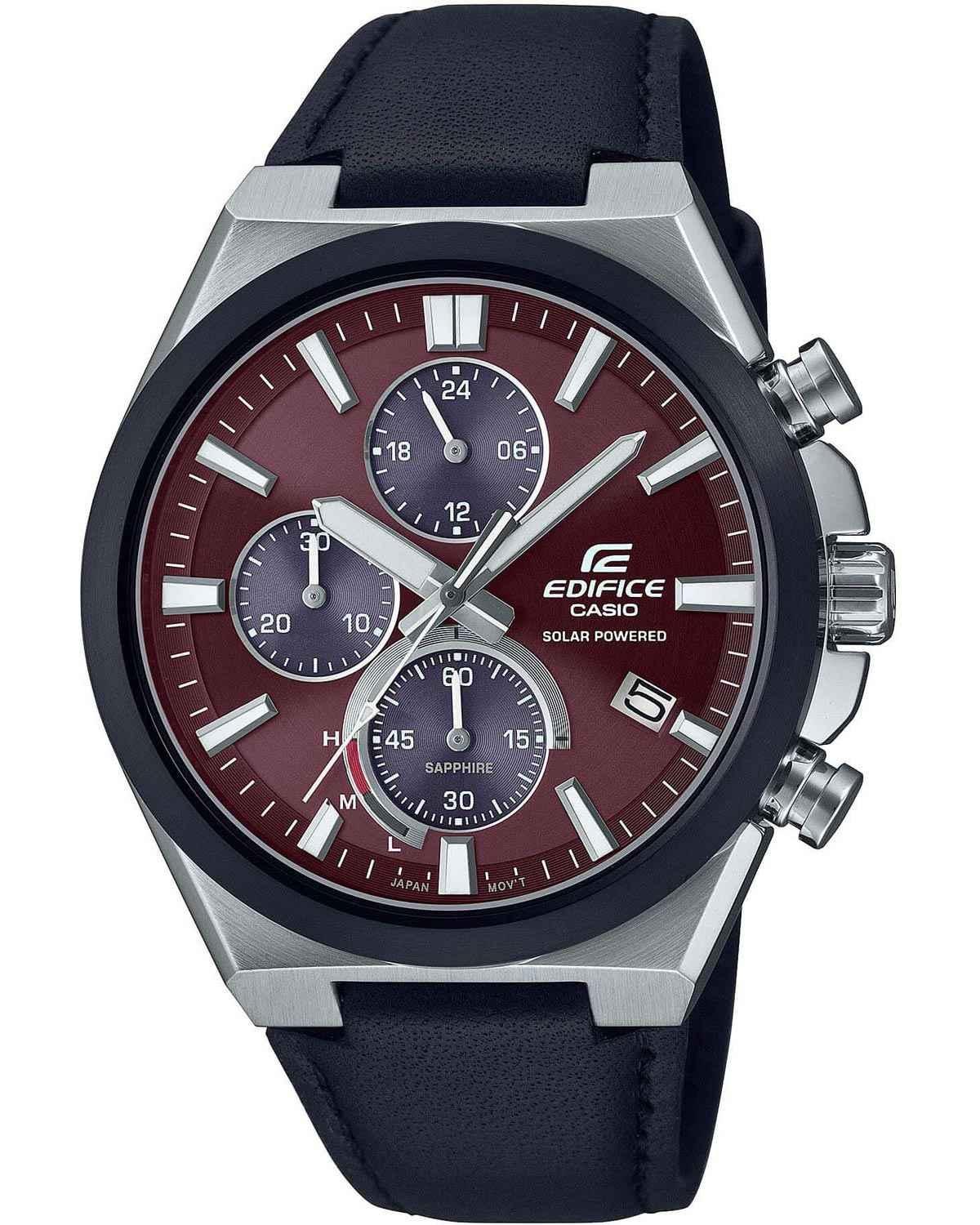 Casio CASIO Edifice Chronograph Solar - EFS-S630BL-5AVUEF, Silver case with Black Leather Strap