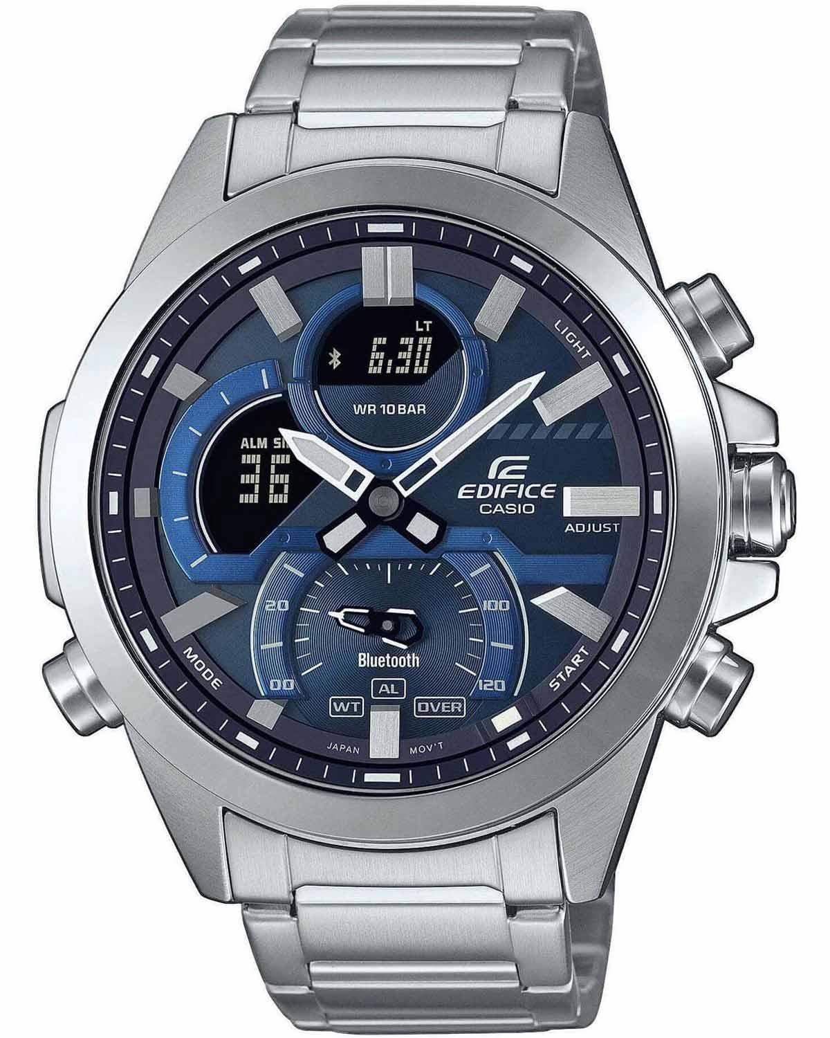 CASIO Edifice Smartwatch Bluetooth Chronograph - ECB-30D-2AEF, Silver case with Stainless Steel Bracelet