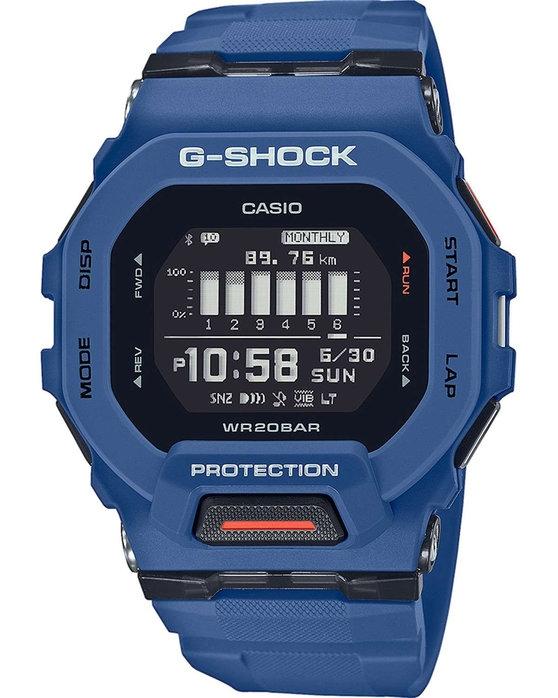 Casio CASIO G-Shock Bluetooth G-Squad - GBD-200-2ER Blue case with Blue Rubber Strap