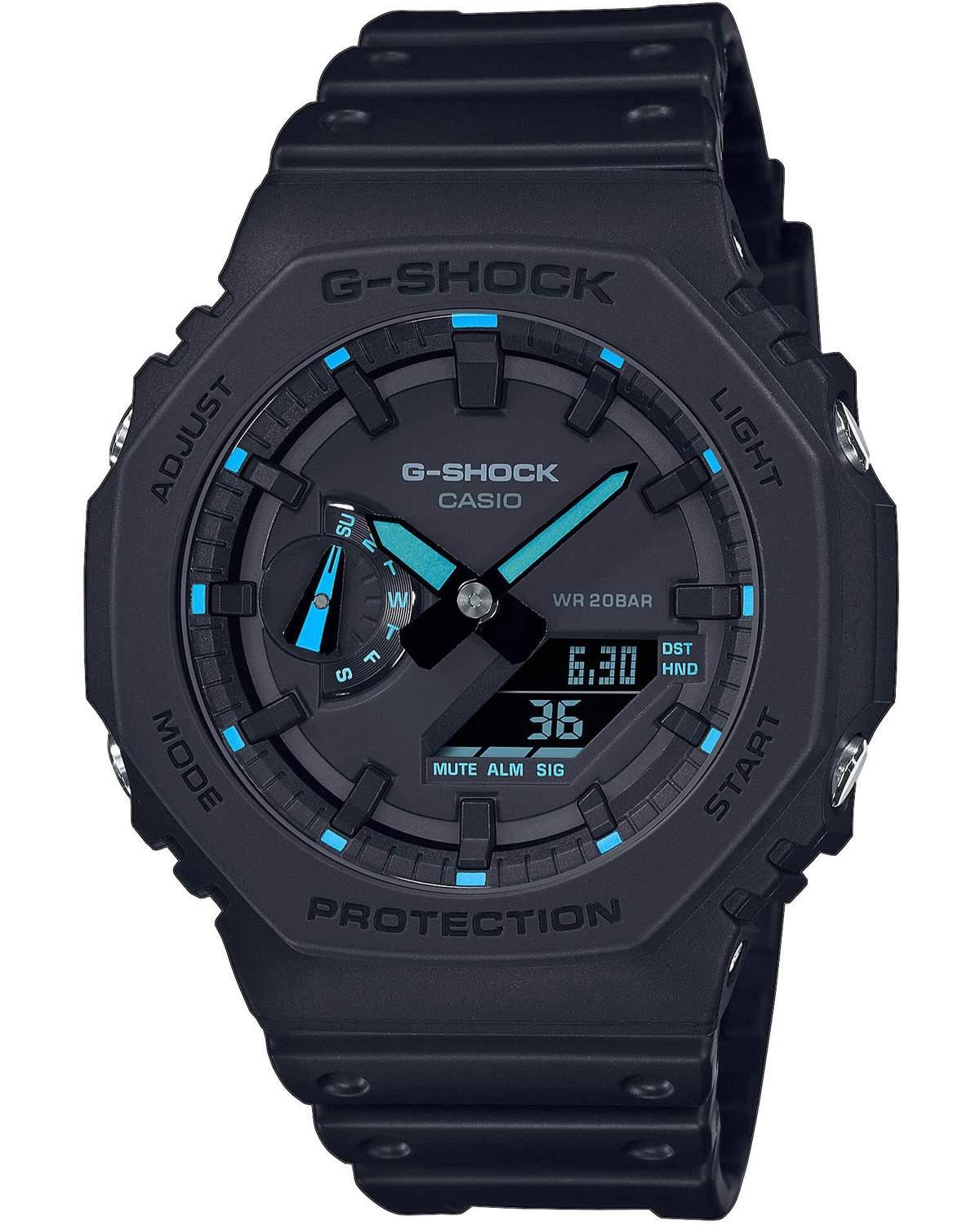 Casio CASIO G-Shock Chronograph - GA-2100-1A2ER Black case with Black Rubber Strap