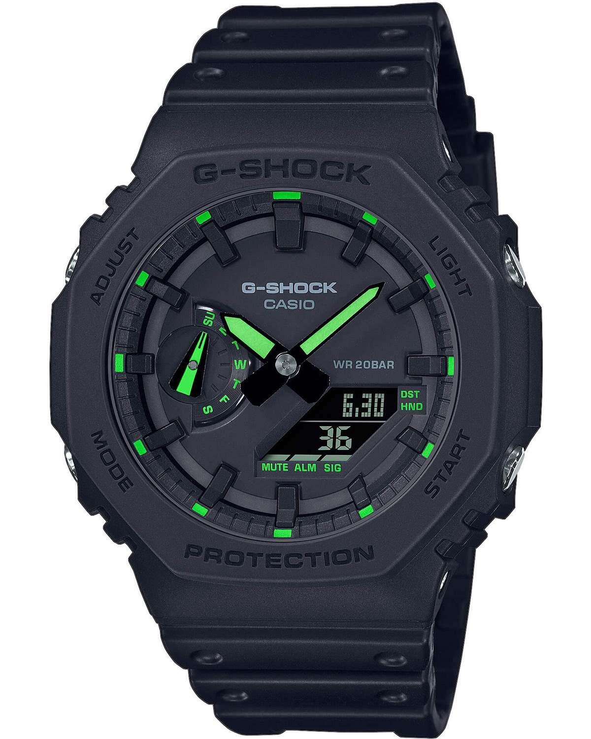 Casio CASIO G-Shock Chronograph - GA-2100-1A3ER Black case with Black Rubber Strap