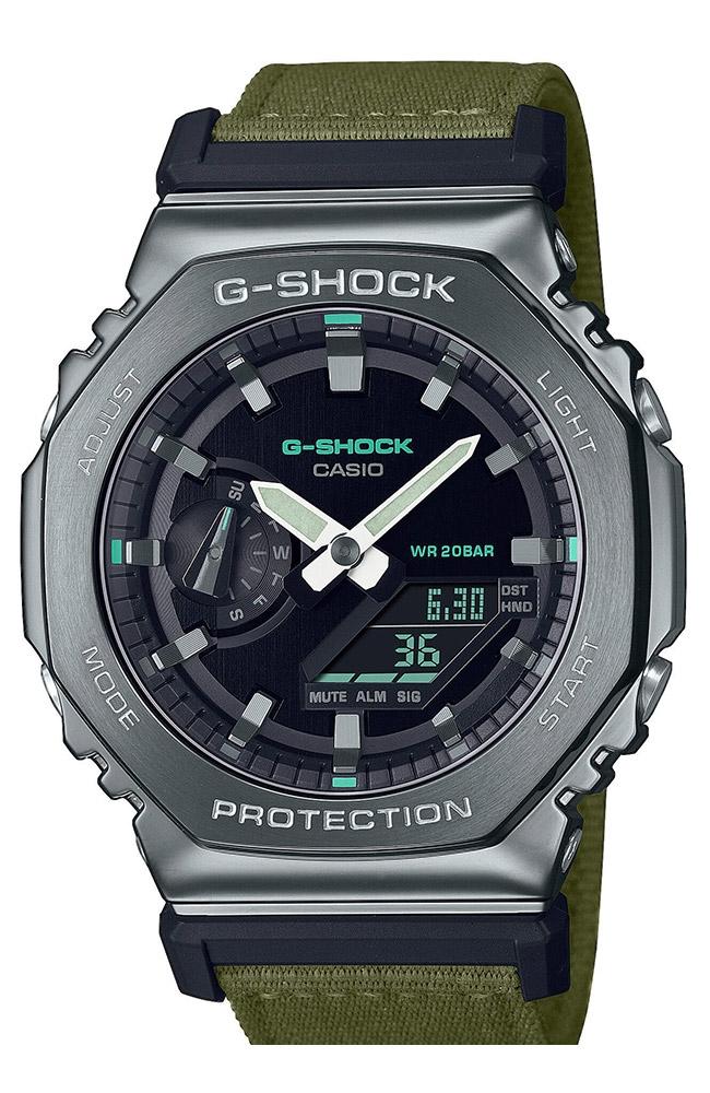 CASIO G-Shock Chronograph - GM-2100CB-3AER Anthracite case with Khaki Rubber Strap