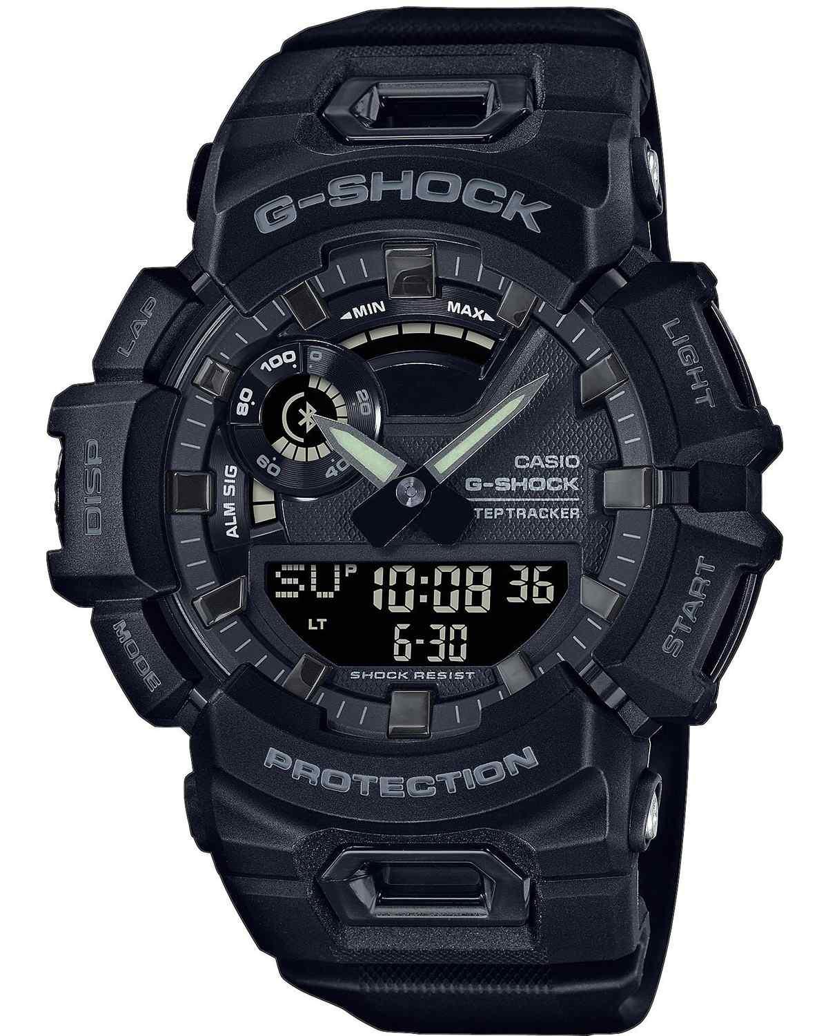 CASIO G-Shock Smartwatch Bluetooth Chronograph - GBA-900-1AER, Black case with Black & Gray Rubber Strap