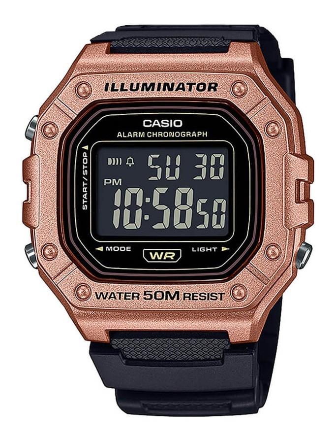 Casio CASIO Sport Collection - W-218HM-5BVEF, Rose Gold case with Black Rubber Strap