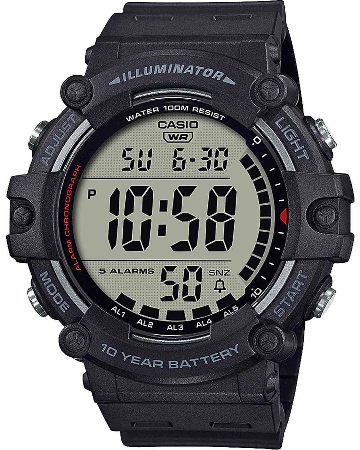Casio CASIO Standard Chronograph - AE-1500WH-1AVEF Black case with Black Rubber Strap