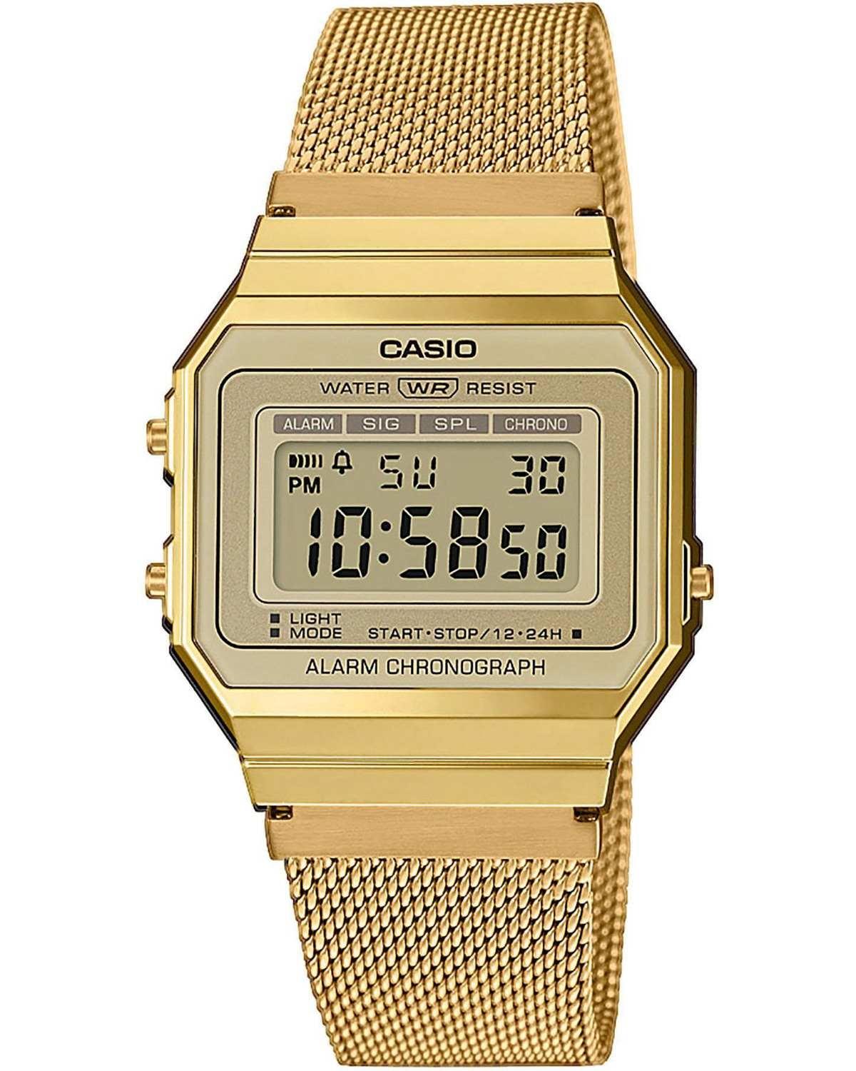 Casio CASIO Vintage Collection - A-700WEMG-9AEF, Gold case with Stainless Steel Bracelet