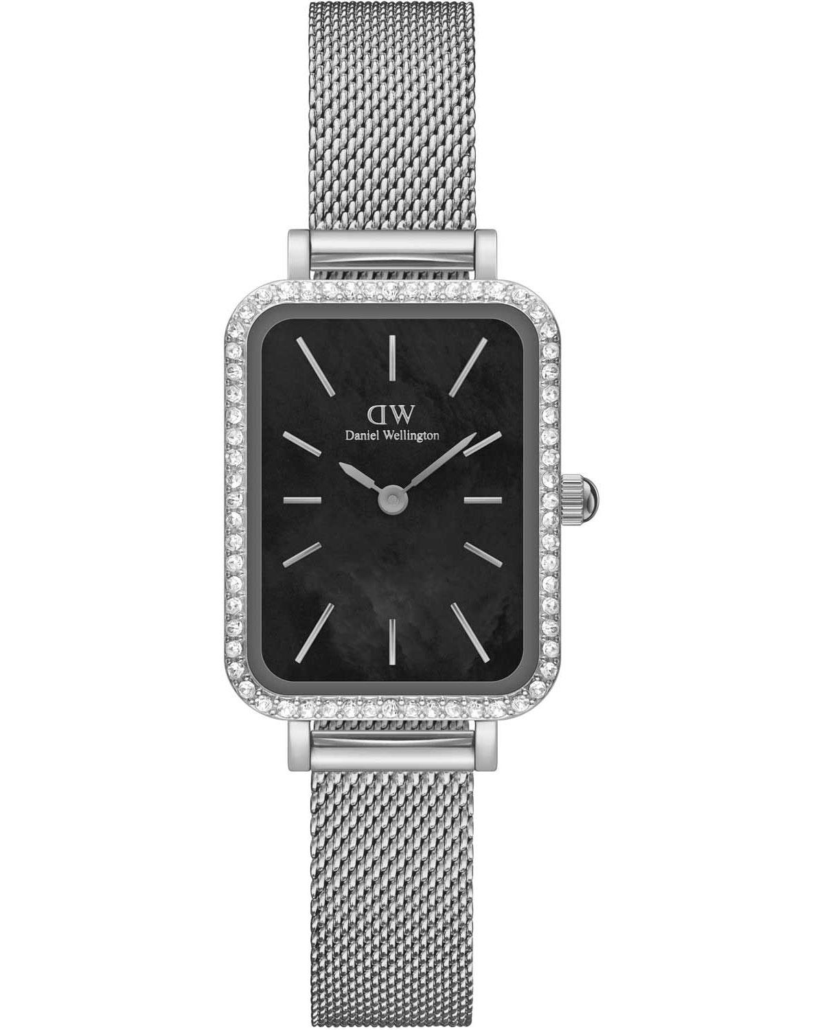  DANIEL WELLINGTON Quadro Bezel Crystals - DW00100667, Silver case with Stainless Steel Bracelet 2025
