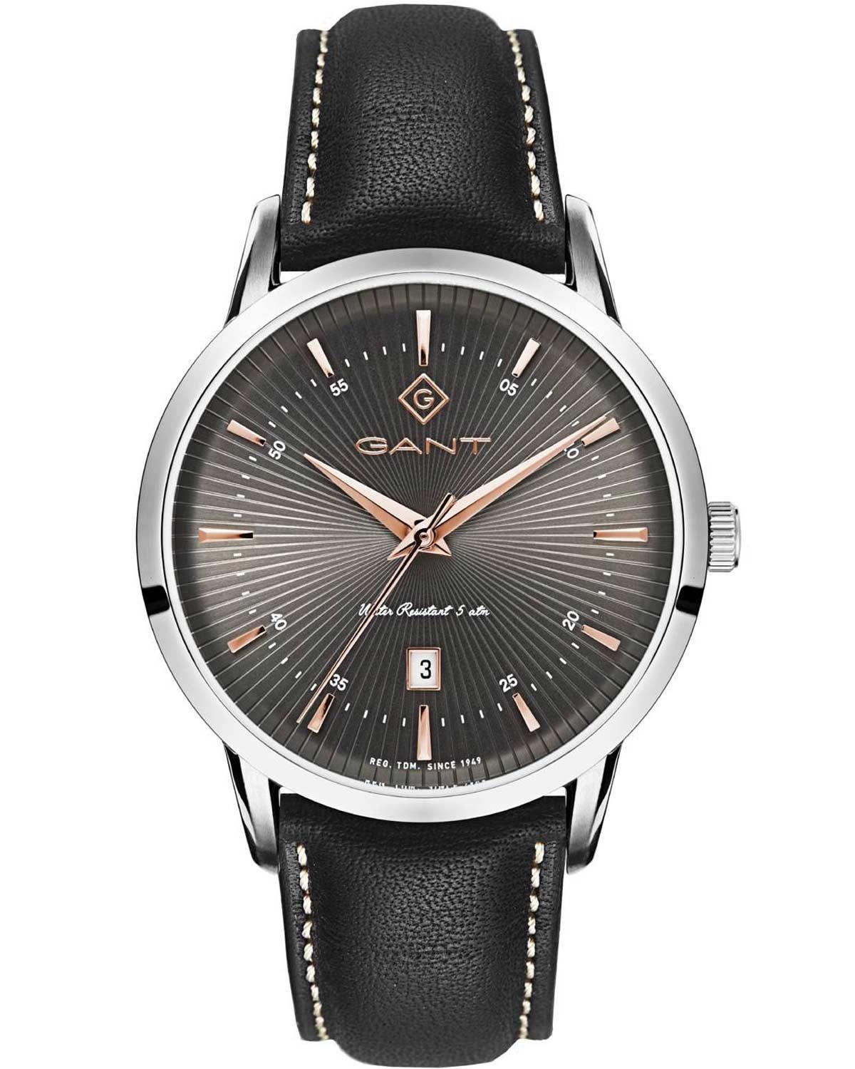 GANT Houston - G107002, Silver case with Black Leather Strap