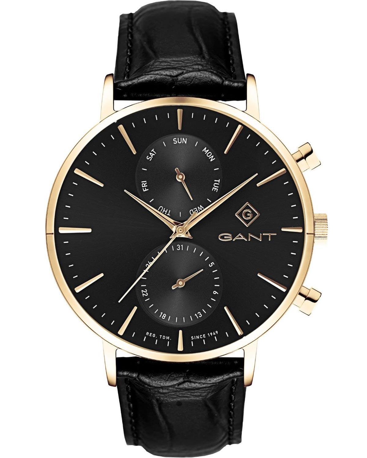 GANT Park Hill II - G121005, Gold case with Black Leather Strap