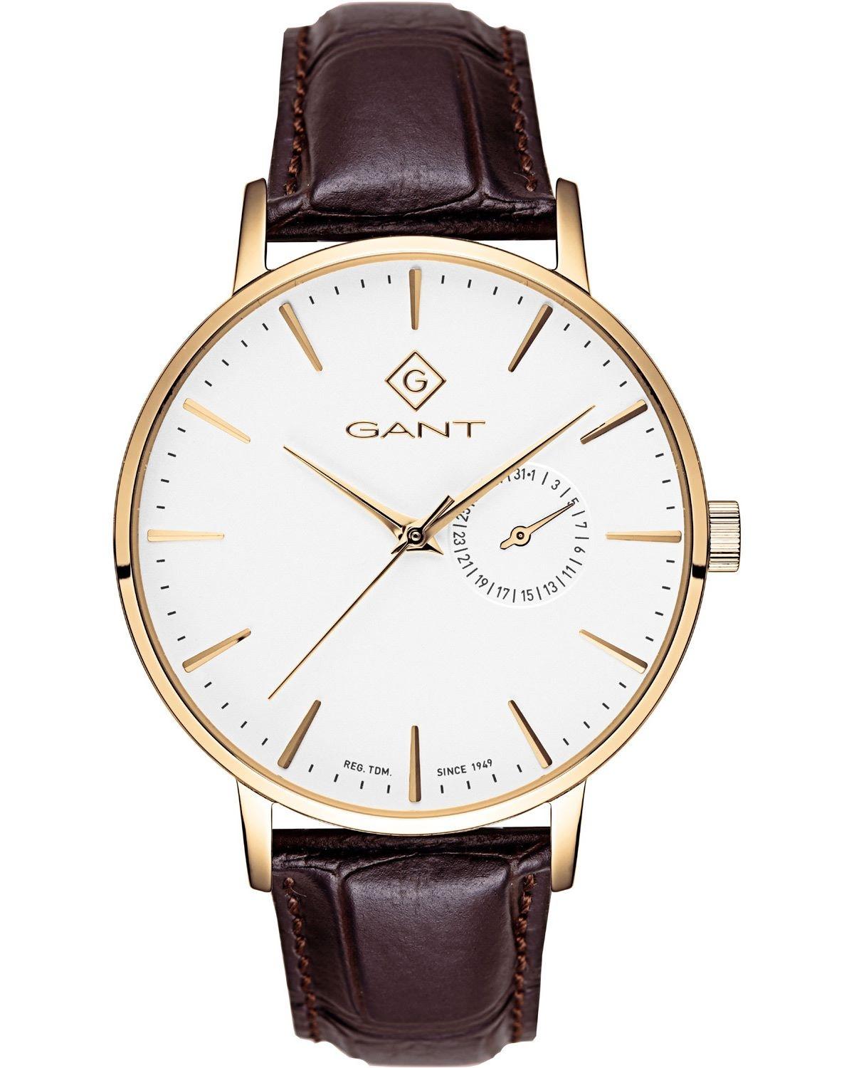 GANT Park Hill III - G105006, Gold case with Brown Leather Strap