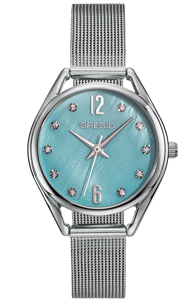 GREGIO Cluster Crystals - GR510012 Silver case with Stainless Steel Bracelet