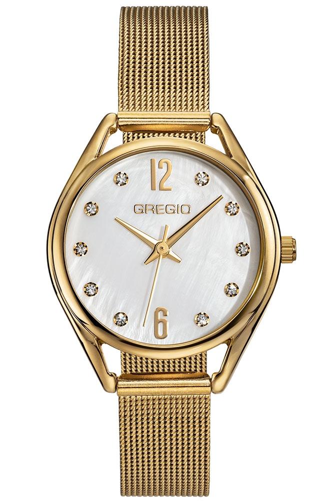 GREGIO Cluster Crystals - GR510020 Gold case with Stainless Steel Bracelet