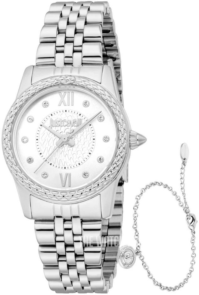  JUST CAVALLI Animalier Gift Set - JC1L360M0035, Silver case with Stainless Steel Bracelet 2025