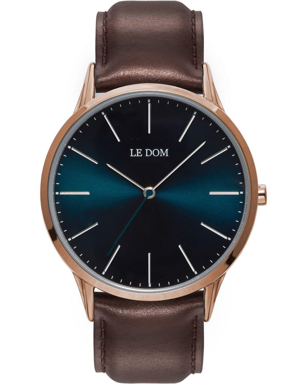 LE DOM Classic - LD.1001-13 Rose Gold case with Brown Leather Strap