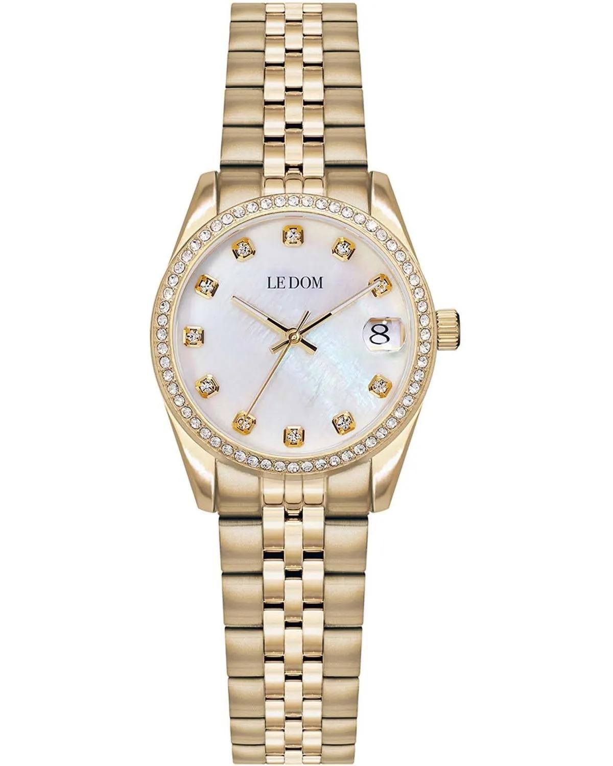Le Dom LE DOM Dhalia Crystals - LD.1504-3, Gold case with Stainless Steel Bracelet