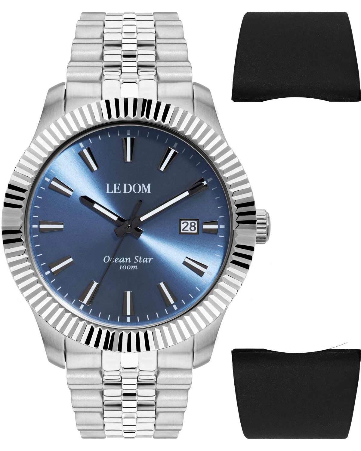 Le Dom LE DOM Ocean Star Gift Set - LD.1491-2, Silver case with Stainless Steel Bracelet