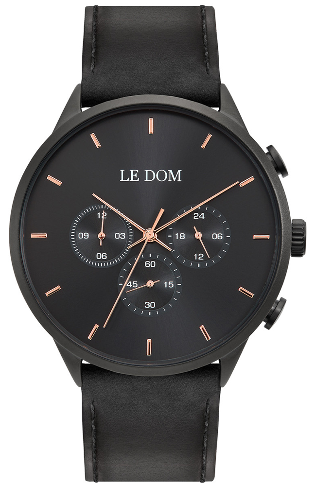 Le Dom LE DOM Principal - LD.1436-13, Black case with Black Leather Strap