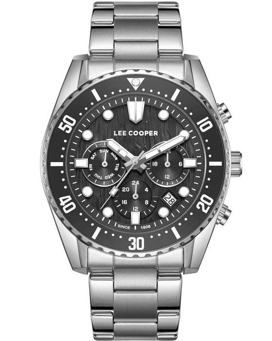 Lee Cooper LEE COOPER Dual Time Men's - LC08101.350, Silver case with Metal Bracelet