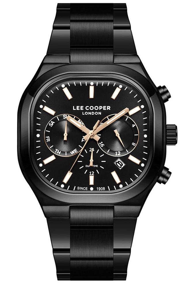 Lee Cooper LEE COOPER Dual Time Men's - LC08169.650, Black case with Metal Bracelet