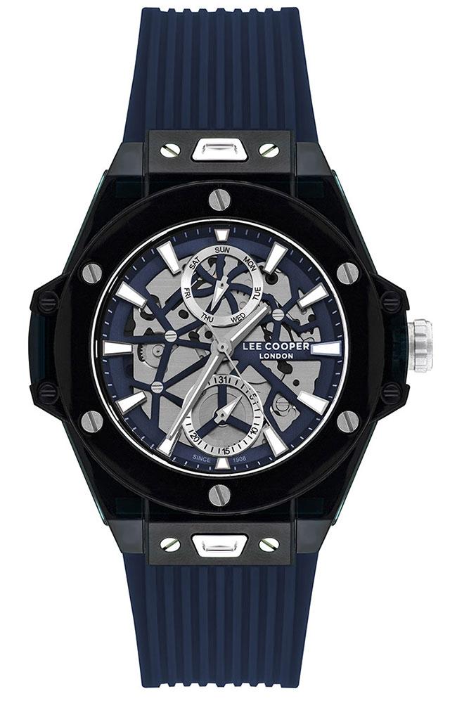 Lee Cooper LEE COOPER Multifunction Men's - LC07975.399, Black case with Blue Rubber Strap