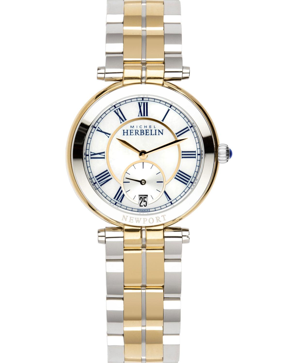 MICHEL HERBELIN Newport Classic - MH18384-BTR29, Gold case with Stainless Steel Bracelet 23496
