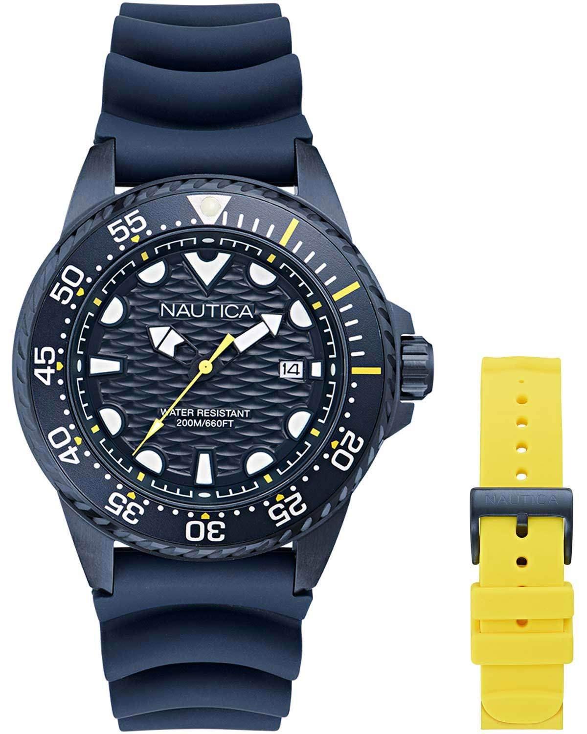 Nautica NAUTICA NCT Sea Dive Gift Set - NAPSDS506, Blue case with Blue Rubber Strap