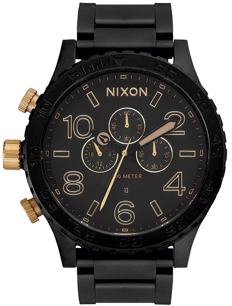 NIXON 5130 Chrono A1389104100 , Black case with Stainless Steel Bracelet