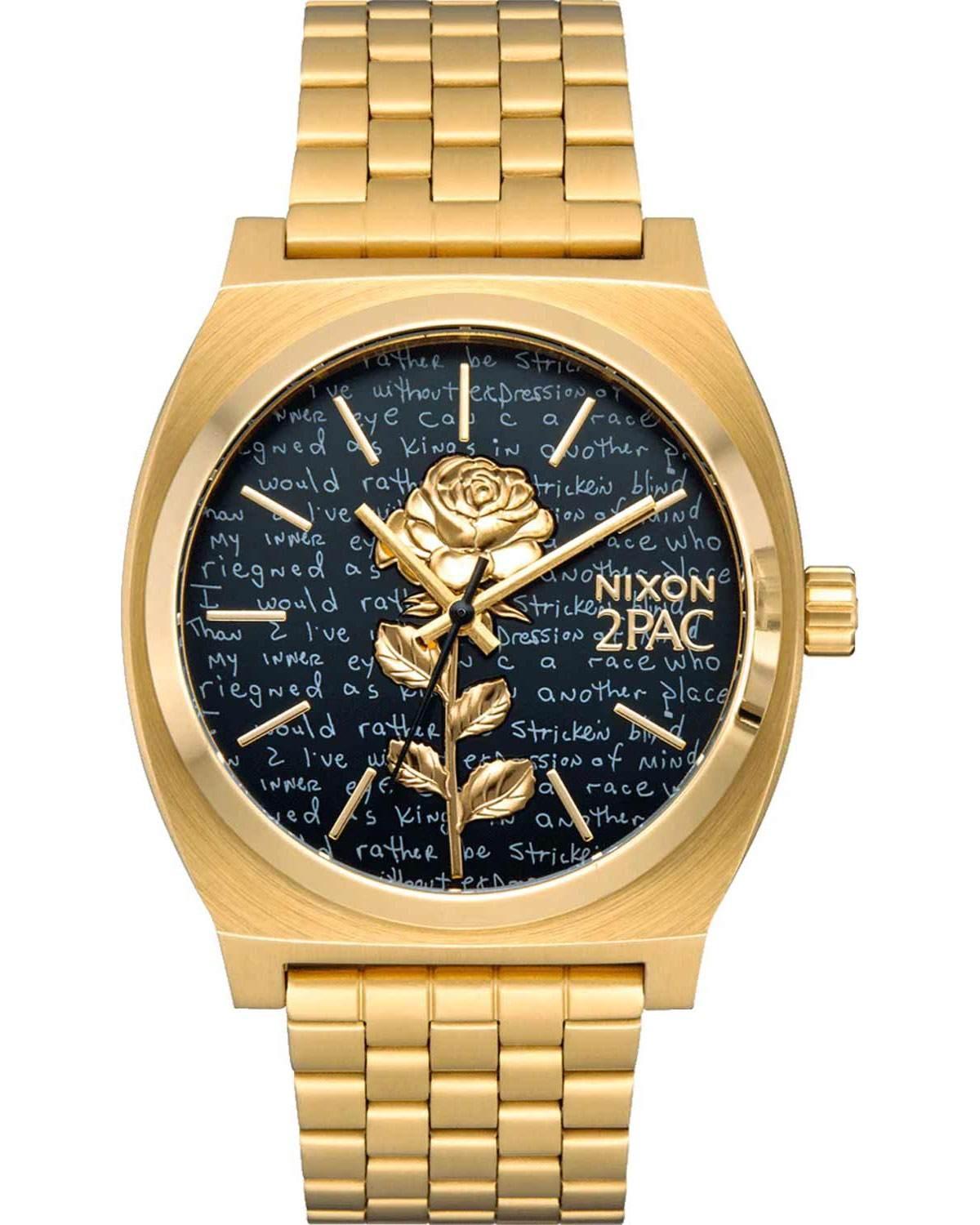 NIXON X 2PAC Time Teller - A1378-513-00, Gold case with Stainless Steel Bracelet