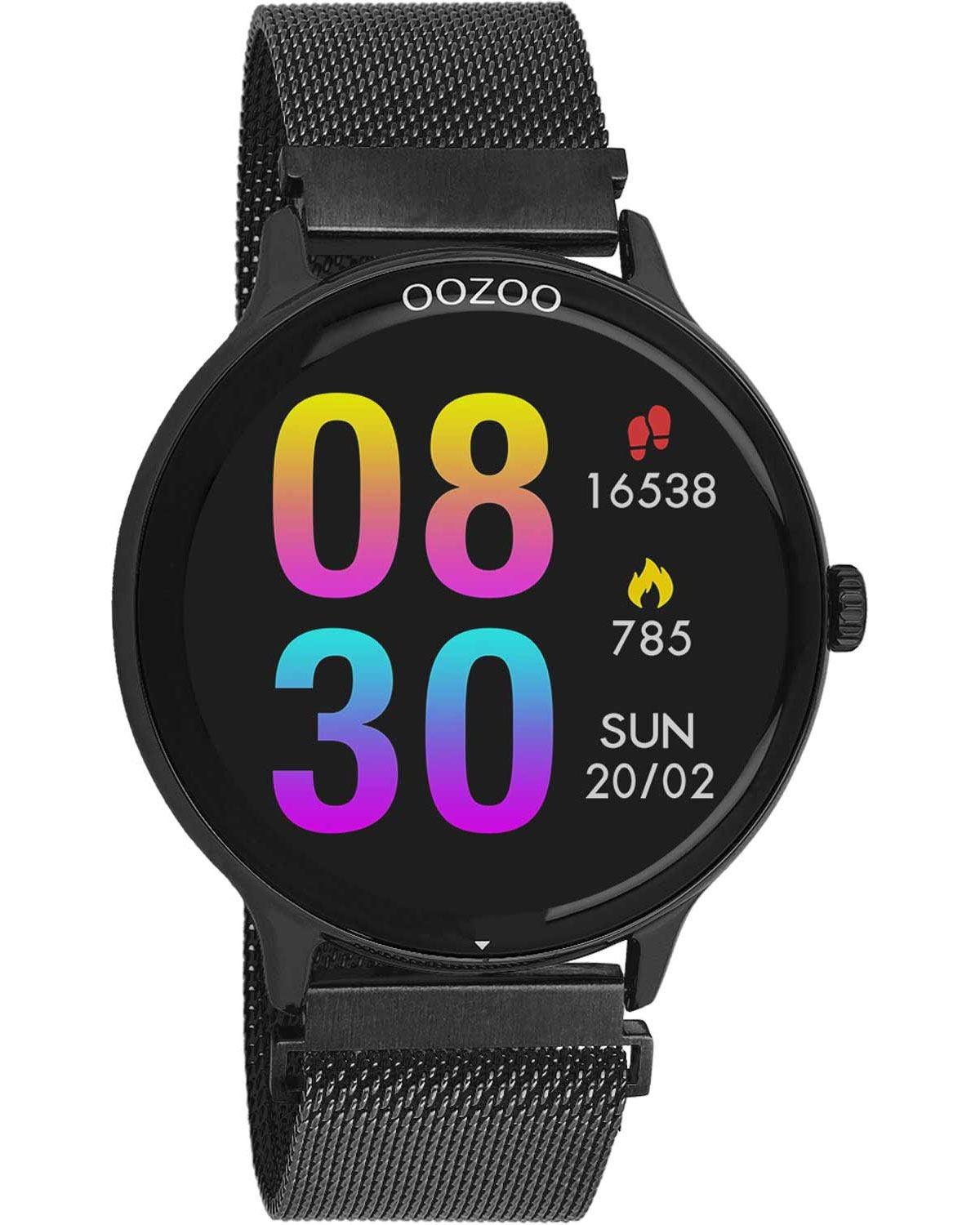 Oozoo OOZOO Smartwatch - Q00139, Black case with Stainless Steel Bracelet