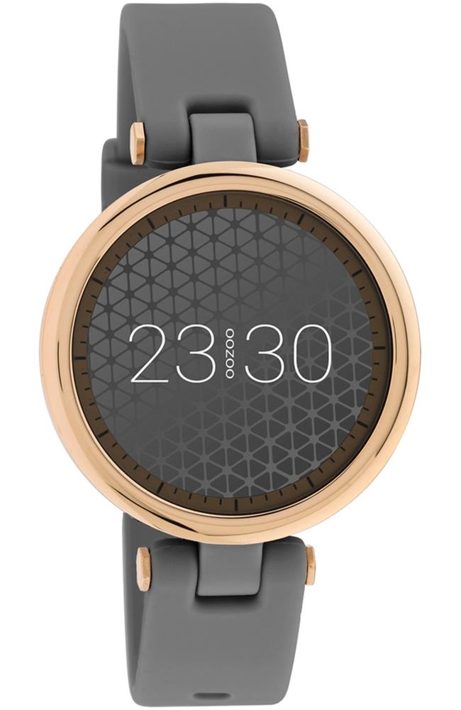OOZOO Smartwatch - Q00404, Rose Gold case with Grey Rubber Strap 31178