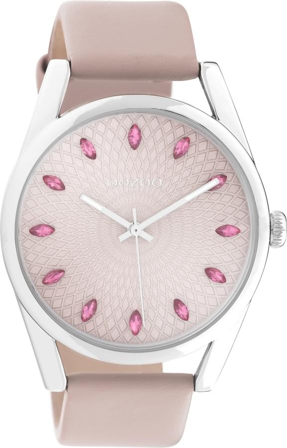 OOZOO Timepieces - C10816, Silver case with Pink Leather Strap
