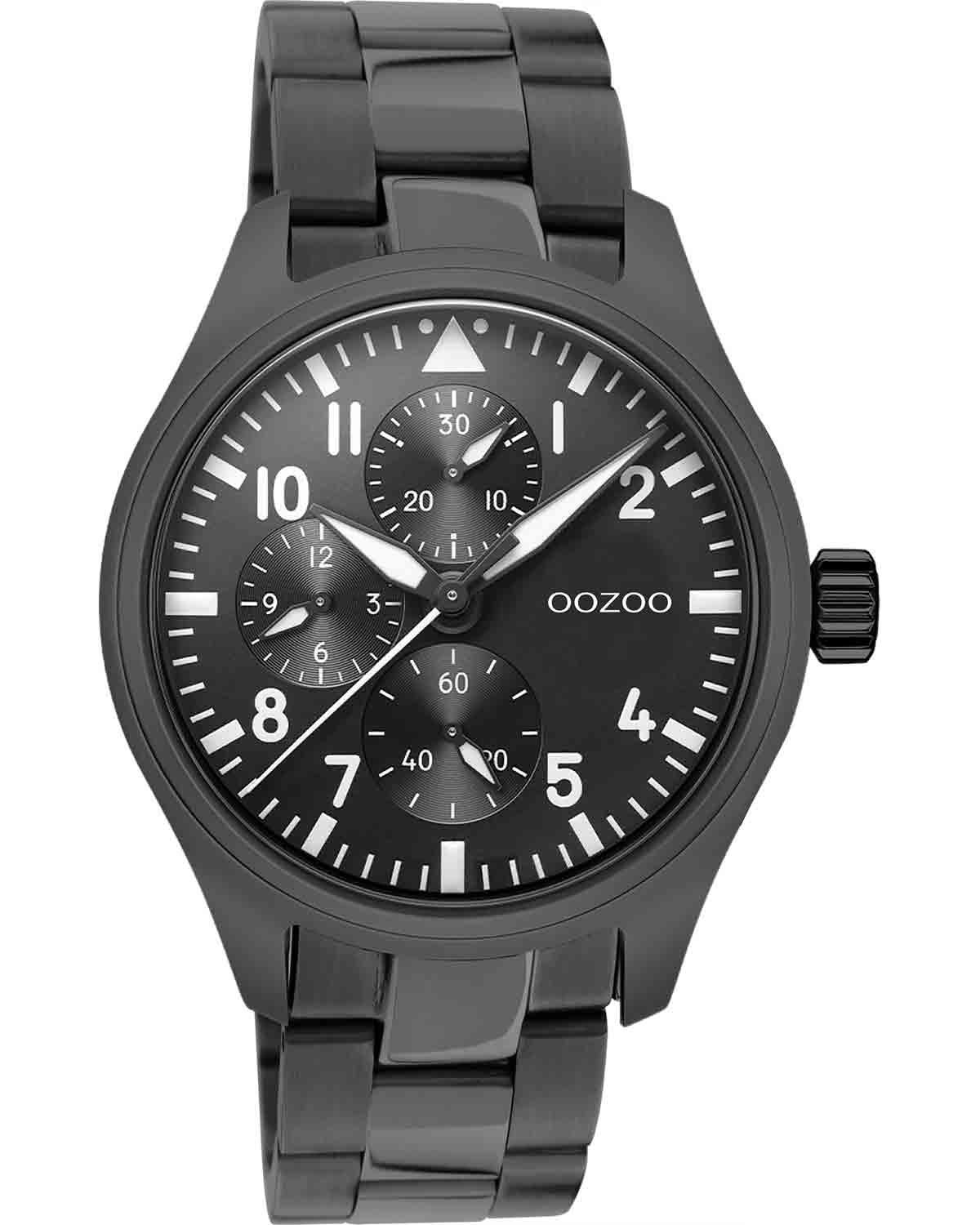 OOZOO Timepieces - C10957, Black case with Stainless Steel Bracelet 31182