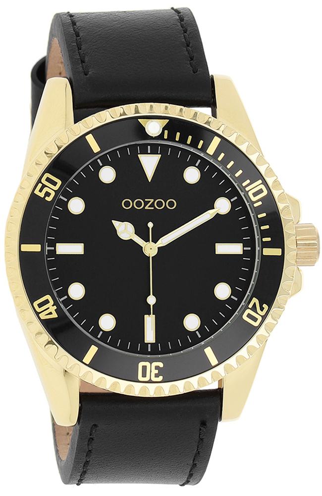 OOZOO Timepieces - C11115, Gold case with Black Leather Strap 30692