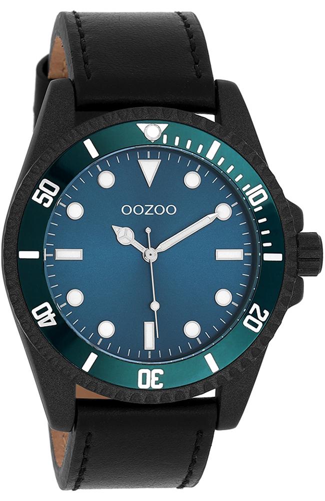 OOZOO Timepieces - C11118, Black case with Black Leather Strap 30689