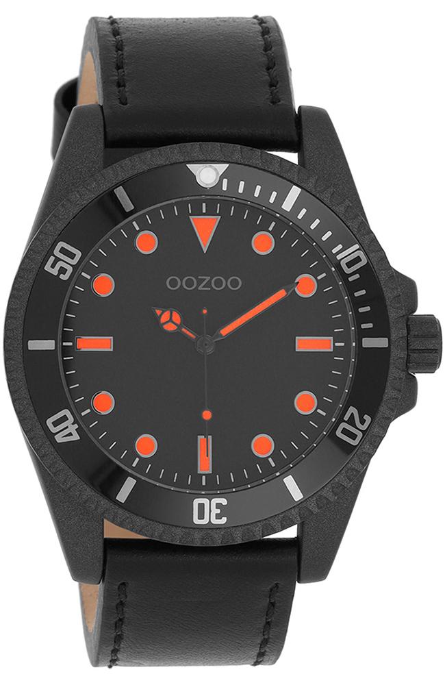 Oozoo OOZOO Timepieces - C11119, Black case with Black Leather Strap