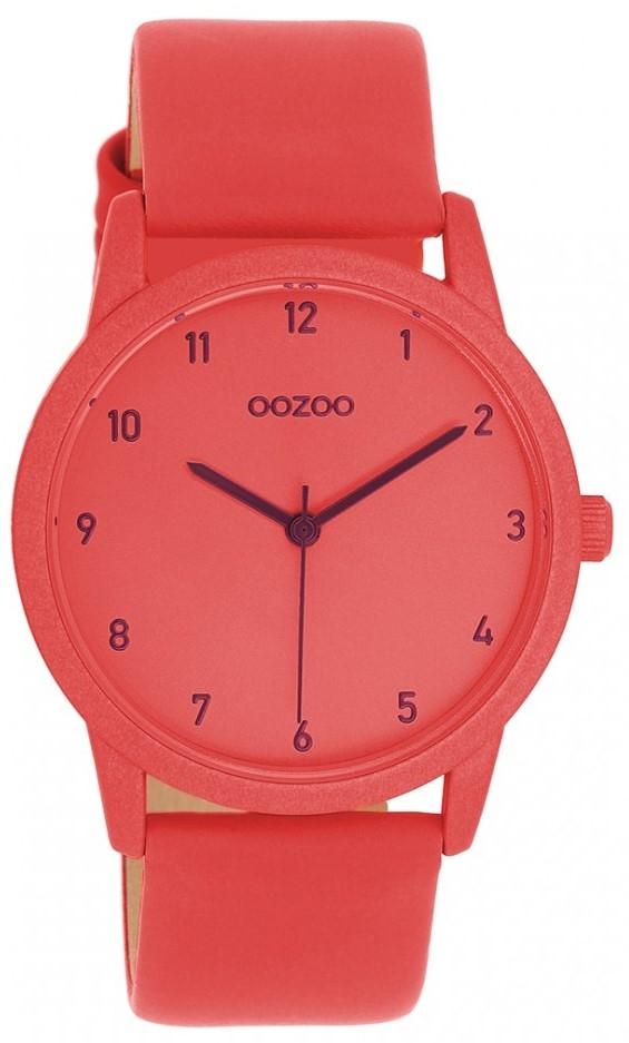 Oozoo OOZOO Timepieces - C11172, Red case with Red Leather Strap