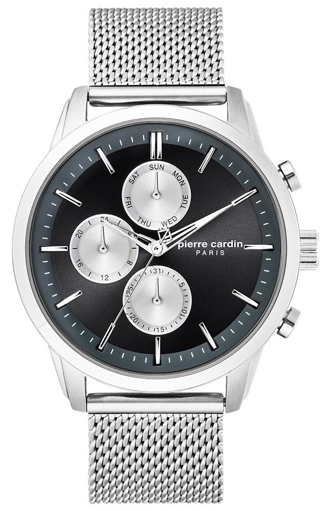 PIERRE CARDIN Champerret Mens - PC902741F01, Silver case with Stainless Steel Bracelet