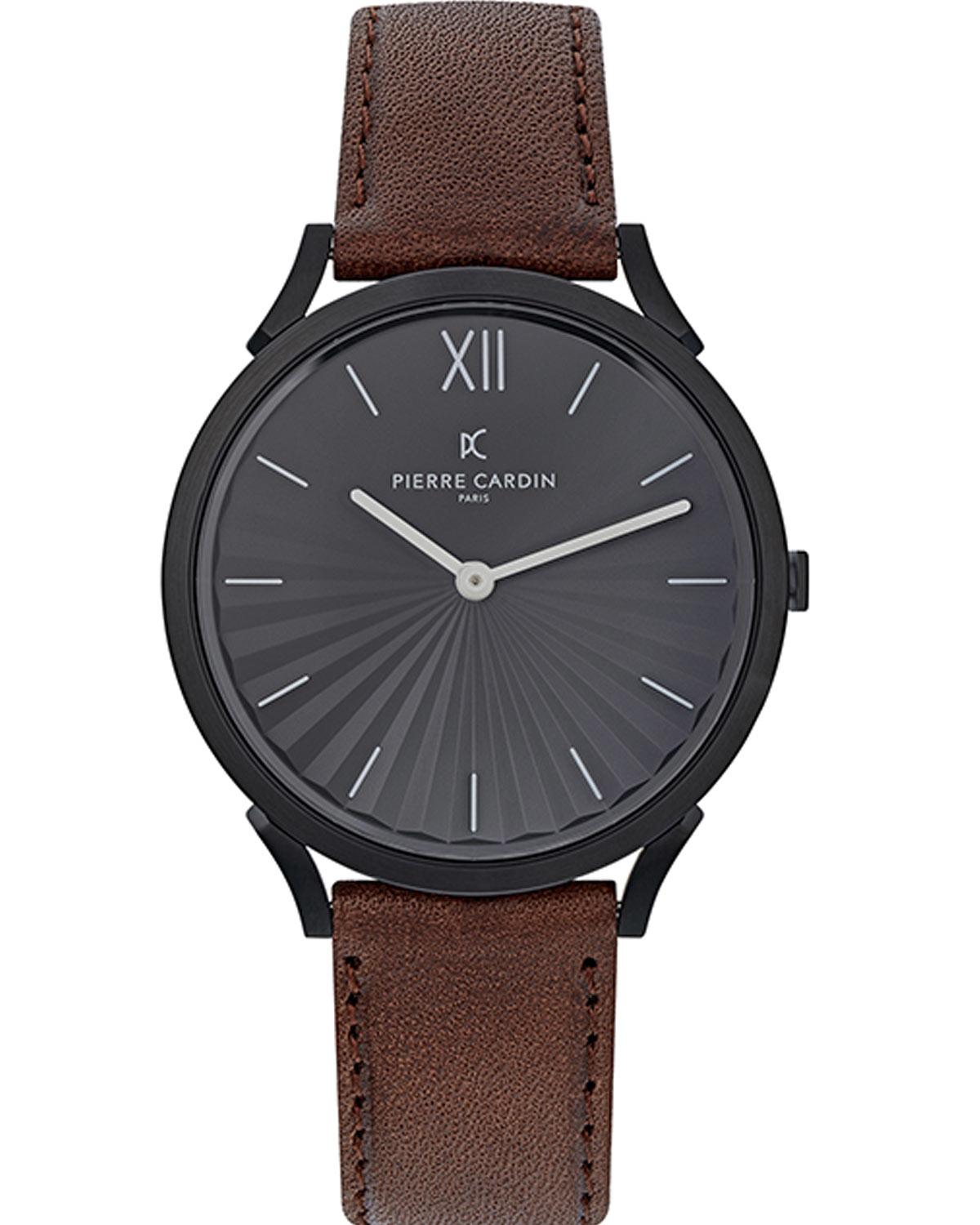 PIERRE CARDIN Pigalle Mens - CPI.2007, Black case with Brown Leather Strap 23483